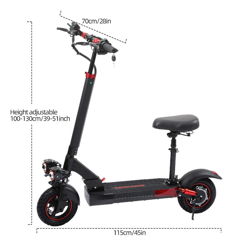FREEBOY J01 Electric Scooter – 800W Motor, 55KM Range, 45KM/H Speed, Comfortable Seated Commuter