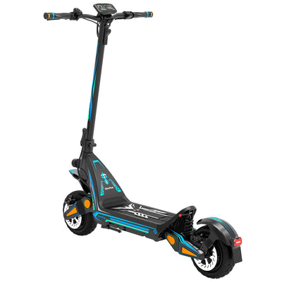 Drive Tron DT06 Electric Scooter | No Stem Lock Design with Blue Cyan Style & Advanced Suspension System