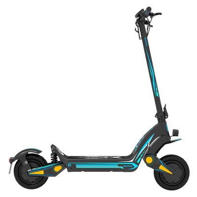 Drive Tron DT06 Electric Scooter | No Stem Lock Design with Blue Cyan Style & Advanced Suspension System