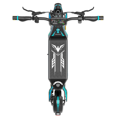 Drive Tron DT06 Electric Scooter | Stem Lock Folding Scooter with Blue Cyan Design & Advanced Suspension System