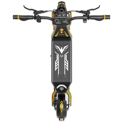 Drive Tron DT06 Electric Scooter | No Stem Lock Design with Orange Yellow Racing Style & High-Performance Suspension