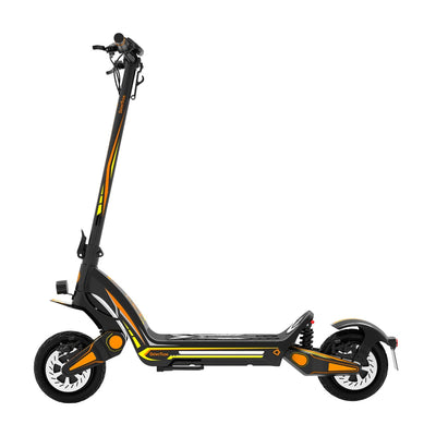 Drive Tron DT06 Electric Scooter | Foldable Scooter with Stem Lock, Orange Yellow Design & Advanced Suspension System