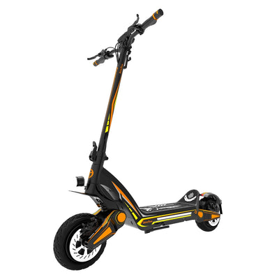 Drive Tron DT06 Electric Scooter | Foldable Scooter with Stem Lock, Orange Yellow Design & Advanced Suspension System