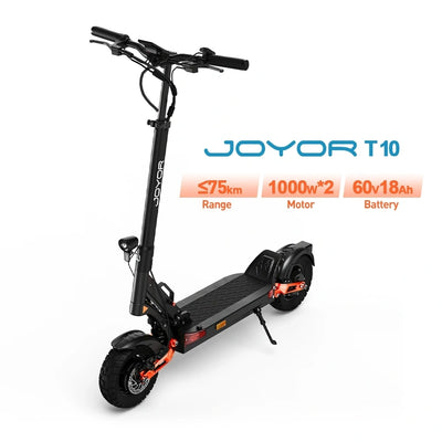 JOYOR T10 Off-Road Electric Scooter – Dual 1000W Motors, 75km Range, Hydraulic Disc Brakes